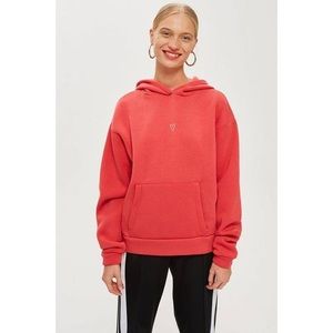 TOPSHOP | Red Glitter Heart Hoodie